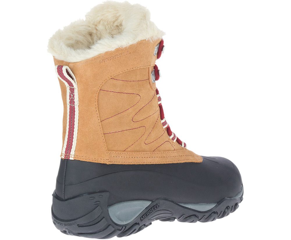 Merrell Boots Khaki/Black - Yokota Polar Waterproof - Womens 42HRDOQFL